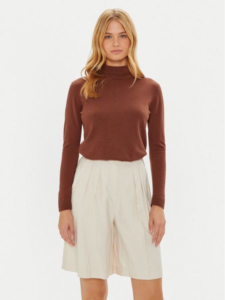 Weekend Max Mara Golf Kiku 2425366022 Beżowy Regular Fit. Brązowe golfy damskie Weekend Max Mara, xs, bez wzorów, z jedwabiu, bez ramiączek. Za 499.99 zł.