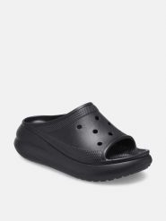 Crocs Klapki "Crush" w kolorze czarnym rozmiar: 38/39. Czarne klapki damskie Crocs, bez wzorów, bez obcasa, na platformie. Za 100.99 zł.