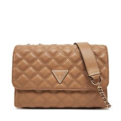 Torebka Guess. Brązowe listonoszki damskie Guess, z aplikacjami, bez dodatków. Za 309.99 zł.