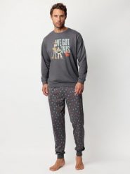 Disney Piżama "Disney" w kolorze szarym rozmiar: M. Szare piżamy męskie Disney, m, bez wzorów, z bawełny, bez ramiączek. Za 165.99 zł.