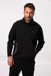 Męska Rozpinana bluza dresowa FLEXNAMIC® fitness stójka. Czarne bluzy sportowe męskie JAY-PI, bez wzorów, z bawełny, bez kołnierzyka, bez ramiączek. Za 279.99 zł.