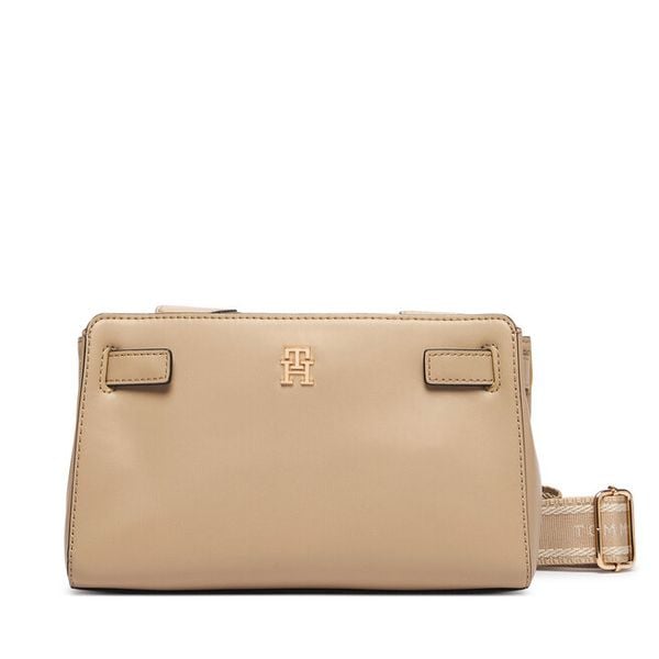 Torebka Tommy Hilfiger. Brązowe listonoszki damskie Tommy Hilfiger, bez wzorów, bez dodatków. Za 489.99 zł.