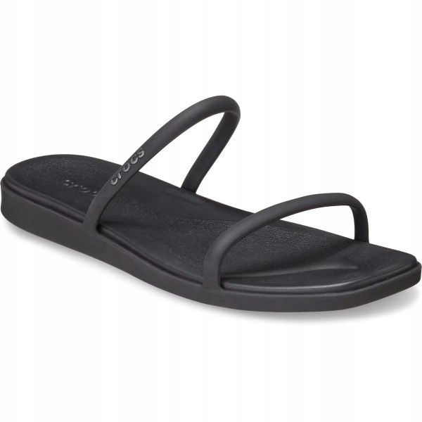 Klapki Dla Dorosłych Crocs Miami Two Strap. Brązowe klapki damskie Crocs, bez wzorów, z materiału, bez obcasa. Za 199.99 zł.