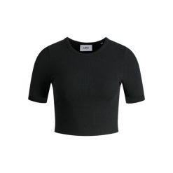 Koszulka damska JJXX Florie Rib Noos. Czarne t-shirty damskie JJXX, s, bez wzorów, z bawełny, bez kołnierzyka. Za 71.85 zł.