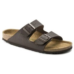 Klapki damskie Birkenstock Arizona BS regular. Brązowe klapki damskie Birkenstock, bez wzorów, z jeansu, bez obcasa. Za 287.00 zł.