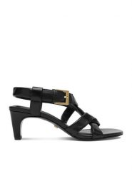 GINO ROSSI Sandały EO-124943 Czarny. Czarne sandały damskie Gino Rossi, bez wzorów, ze skóry, bez obcasa, na słupku. Za 329.99 zł.