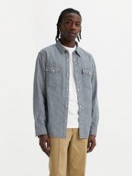 Levi's Koszula dżinsowa - Relaxed fit - w kolorze granatowo-białym rozmiar: L. Białe koszule męskie Levi's, l, bez wzorów, z bawełny, bez kołnierzyka, bez ramiączek. Za 156.60 zł.