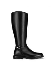 Sergio Bardi Kozaki WI34-EATON-01SB Czarny. Czarne kozaki damskie Sergio Bardi, ze skóry, bez obcasa, na płaskiej podeszwie. Za 269.99 zł.