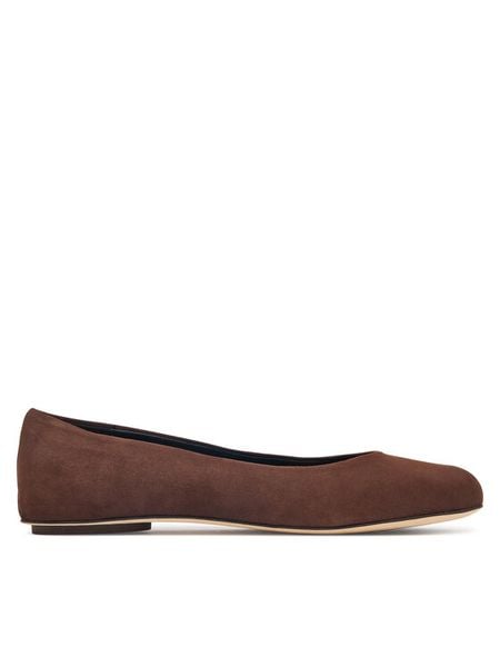 Weekend Max Mara Baleriny Todi 2625526054 Brązowy. Brązowe baleriny damskie Weekend Max Mara, bez wzorów, ze skóry, bez obcasa. Za 1,389.00 zł.