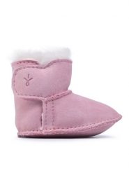 EMU Australia Śniegowce Baby Bootie B10310 Różowy. Czerwone buciki dla niemowląt Emu Australia, bez wzorów, ze skóry, bez obcasa. Za 219.99 zł.