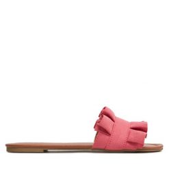 Klapki Pieces. Czerwone klapki damskie Pieces, bez wzorów, bez obcasa. Za 179.99 zł.