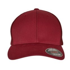 Siatkowa Czapka Z Daszkiem. Czerwone czapki męskie FLEXFIT, bez wzorów, sportowe. Za 68.99 zł.