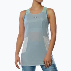 Koszulka do biegania damska Mizuno DryAeroFlow Tank. Niebieskie t-shirty damskie Mizuno, m, bez wzorów, z materiału, bez kołnierzyka. Za 119.99 zł.