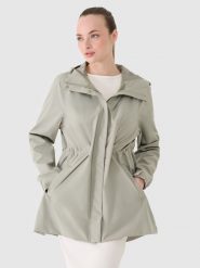 4F Parka przejściowa z membraną 8000 damska - oliwkowa L. Brązowe parki damskie 4f, l, bez wzorów, z dzianiny. W wyprzedaży za 199.99 zł.