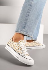 Żółte Casualowe Trampki w Kwiatki Foleriella. Żółte trampki i tenisówki damskie Renee, bez wzorów, z jeansu. Za 49.99 zł.