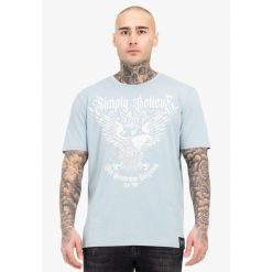 Luźny T-shirt Tapout Throper. Niebieskie t-shirty męskie TAPOUT, bez wzorów, bez kołnierzyka. Za 152.50 zł.