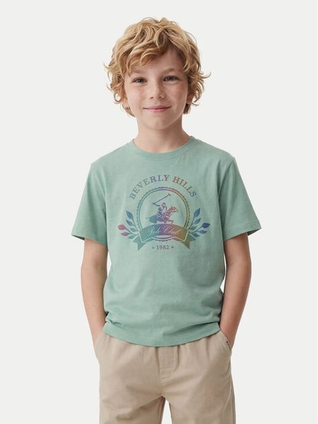 Beverly Hills Polo Club T-Shirt W126-BHBTS-1055-25X Zielony Regular Fit. Zielone t-shirty chłopięce Beverly Hills Polo Club, bez wzorów, z bawełny, bez ramiączek. Za 59.99 zł.