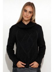 Makadamia Golf w kolorze czarnym rozmiar: onesize. Czarne golfy damskie Makadamia, bez wzorów, z wełny, bez ramiączek. Za 74.63 zł.