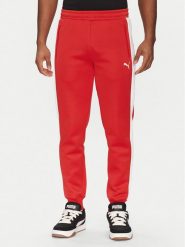 Puma Spodnie dresowe T7 Always On 629588 Czerwony Regular Fit. Czerwone spodnie dresowe męskie Puma, bez wzorów, z bawełny. Za 209.99 zł.