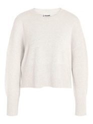 Noisy may Sweter "Nella" w kolorze kremowym rozmiar: M. Brązowe swetry klasyczne damskie Noisy may, m, bez kołnierzyka. Za 98.85 zł.