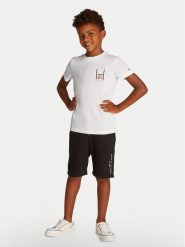 Tommy Hilfiger T-Shirt KB0KB09536 D Biały Regular Fit. Białe t-shirty chłopięce Tommy Hilfiger, bez wzorów, z bawełny, bez ramiączek. Za 69.99 zł.