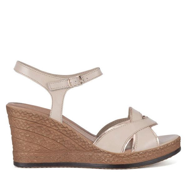 Sandały Lasocki. Brązowe sandały damskie Lasocki, bez wzorów, bez obcasa, na koturnie. Za 124.99 zł.