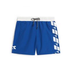 Spodenki krótkie męskie DIADORA BEACH SHORT RING. Niebieskie szorty męskie Diadora, z poliesteru, bez kołnierzyka. Za 69.99 zł.