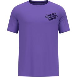 Koszulka męska Odlo ESSENTIAL PRINT T-shirt crew neck s/s. Fioletowe t-shirty męskie Odlo, m, bez wzorów, bez kołnierzyka. Za 199.99 zł.