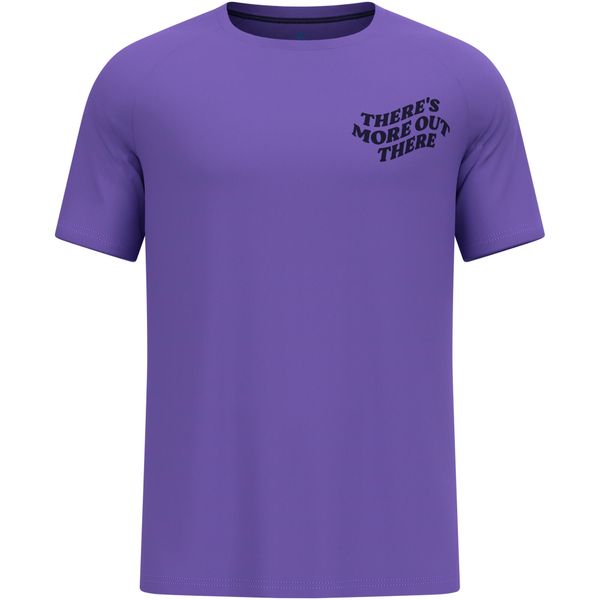 Koszulka męska Odlo ESSENTIAL PRINT T-shirt crew neck s/s. Fioletowe t-shirty męskie Odlo, m, bez wzorów, bez kołnierzyka. Za 159.40 zł.