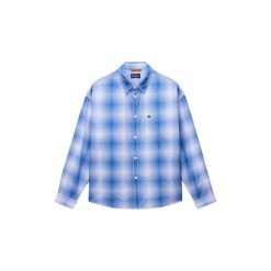 Koszula z długim rękawem Napapijri Eos. Niebieskie koszule męskie Napapijri, l, bez wzorów, z bawełny, bez kołnierzyka, bez ramiączek. Za 318.00 zł.