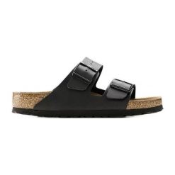 Klapki BIRKENSTOCK Arizona Bs 0551253 czarne. Czarne klapki damskie bez wzorów, z materiału, bez obcasa. Za 572.15 zł.