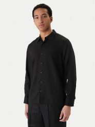 Calvin Klein Koszula LV04LE125G Czarny Regular Fit. Czarne koszule męskie CALVIN KLEIN, m, bez wzorów, ze lnu, bez kołnierzyka, bez ramiączek. Za 408.99 zł.