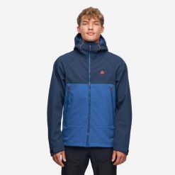Kurtka softshell trekkingowa męska Alpinus Pelat. Niebieskie kurtki męskie Alpinus, m, bez wzorów, z softshellu, bez kaptura. Za 399.00 zł.