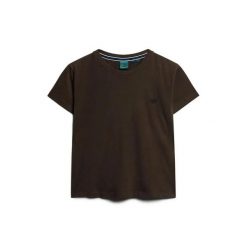 Damska koszulka z logo z lat 90. Superdry Essential. Czarne bluzki damskie Superdry., bez wzorów, bez kołnierzyka. Za 126.85 zł.