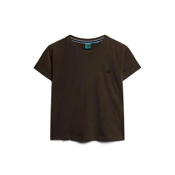 Damska koszulka z logo z lat 90. Superdry Essential. Czarne bluzki damskie Superdry., bez wzorów, bez kołnierzyka. W wyprzedaży za 117.10 zł.