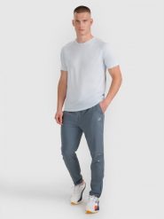 4F Spodnie do biegania szybkoschnące męskie - szare XL. Szare spodnie materiałowe męskie 4f, bez wzorów, z tkaniny. Za 229.99 zł.