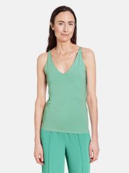 Gerry Weber Top w kolorze zielonym rozmiar: 40. Zielone topy damskie Gerry Weber, bez wzorów, bez kołnierzyka. Za 48.28 zł.