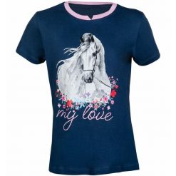 T-shirt dziewczęcy HKM Horse Spirit. Niebieskie koszulki dziewczęce HKM, l, bez wzorów, z materiału, bez ramiączek. Za 114.00 zł.