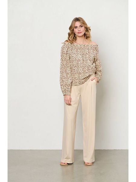 &Co Woman Bluzka "Acha" w kolorze beżowo-jasnobrązowym rozmiar: XXL. Białe bluzki damskie &Co Woman, xxl, bez wzorów, bez kołnierzyka, bez ramiączek. Za 131.43 zł.