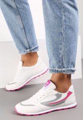 Biało-Różowe Buty Sportowe Regines. Białe buty sportowe na co dzień damskie Renee, bez wzorów, z dresówki. Za 69.99 zł.
