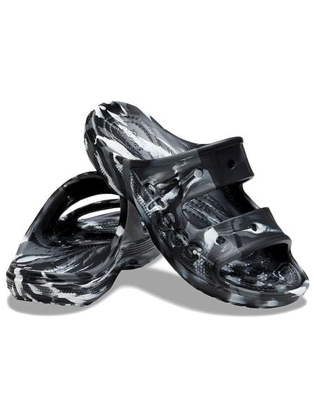 Crocs Klapki "Baya" w kolorze czarno-białym rozmiar: 36/37. Białe klapki damskie Crocs, bez wzorów, bez obcasa. Za 83.62 zł.