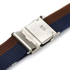 Pasek parciany PAOLO PERUZZI PW-02-115 CM granatowo-brązowy. Brązowe paski męskie Paolo Peruzzi, bez wzorów, z materiału. Za 34.99 zł.
