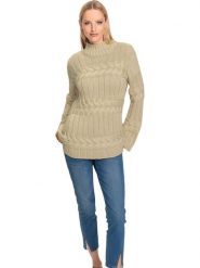 Heine Sweter w kolorze beżowym rozmiar: 46. Brązowe golfy damskie Heine, bez wzorów, ze splotem, bez ramiączek. Za 60.99 zł.