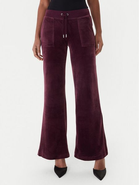 Juicy Couture Spodnie dresowe Layla JCSEBJ001 Bordowy Flared Leg. Czerwone spodnie dresowe damskie Juicy Couture, xxs, bez wzorów, z dresówki. Za 349.99 zł.