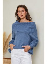 So Cachemire Sweter "Kaba" w kolorze niebieskim rozmiar: M. Niebieskie swetry klasyczne damskie So Cachemire, m, z kaszmiru, bez kołnierzyka. Za 188.45 zł.