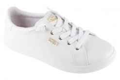 Buty sportowe Sneakersy damskie, Bobs D'Vine - Instant Delig. Białe buty sportowe na co dzień damskie Skechers, bez wzorów, z materiału, trekkingowe. Za 249.99 zł.