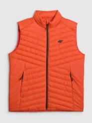 4F Bezrękawnik z wypełnieniem syntetycznym męski - pomarańczowy XXL. Brązowe kamizelki męskie 4f, m, z materiału. Za 199.99 zł.