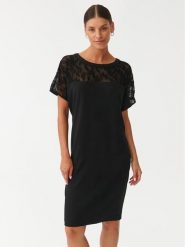Tatuum Sukienka codzienna Owera T2322.201 Czarny Relaxed Fit. Czarne sukienki damskie Tatuum, na co dzień, bez wzorów, z syntetyku, bez kołnierzyka, bez ramiączek, proste. Za 429.99 zł.