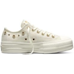 Buty sportowe Converse Chuck Taylor All Star Lift. Białe buty sportowe na co dzień damskie Converse, z materiału, bez zapięcia. Za 590.00 zł.