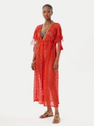 Iconique Sukienka plażowa Temptation IC26-119 Czerwony Regular Fit. Czerwone sukienki damskie Iconique, na plażę, l, bez wzorów, z syntetyku, bez kołnierzyka, bez ramiączek. Za 369.99 zł.